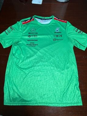 Mercedes AMG Petronas Bright Green F1 Racing Collar Tee